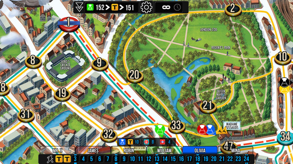 Screenshot z Scotland Yard