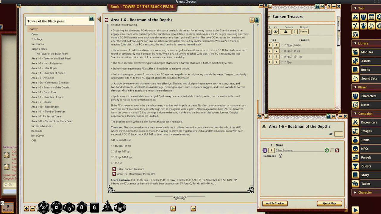 Fantasy Grounds - Dungeon Crawl Classics #79.5: Tower of the Black Pearlのスクリーンショット 1