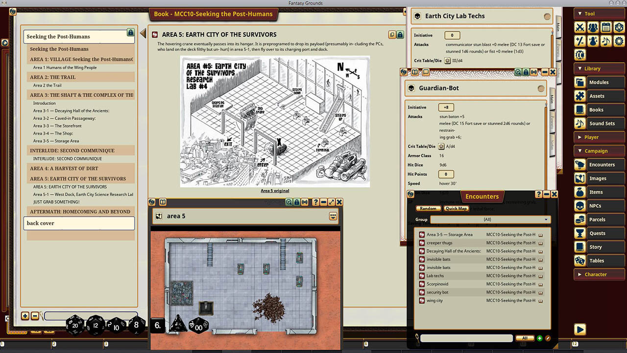 Fantasy Grounds - Mutant Crawl Classics #10: Seeking the Post-Humansのスクリーンショット 1