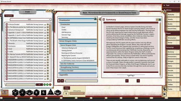 Fantasy Grounds - Pathfinder Society Scenario #5-07: Sewer Dragon Crisis