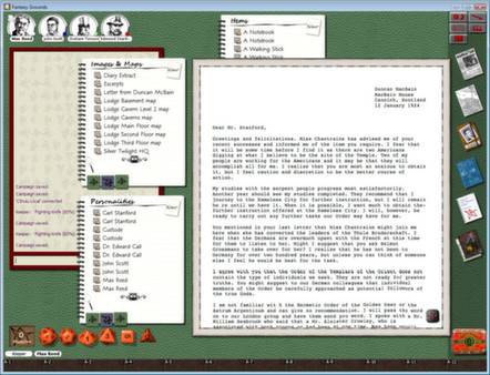Screenshot z Fantasy Grounds - Call of Cthulhu: Shadows of Yog-Sothoth