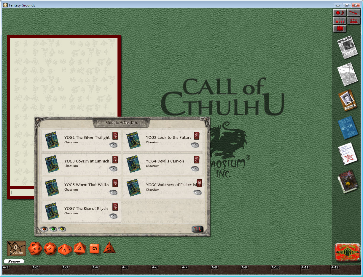 Fantasy Grounds - Call of Cthulhu: Shadows of Yog-Sothoth Featured Screenshot #1