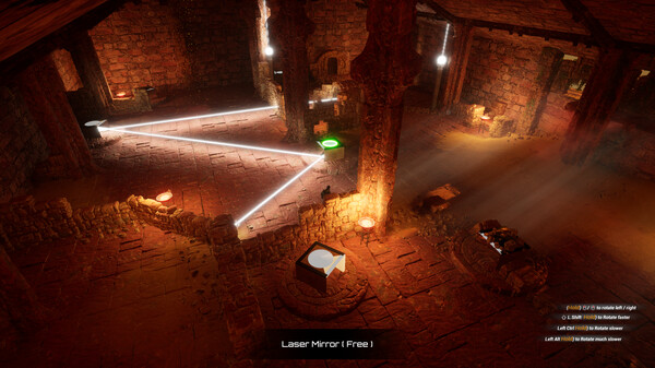 Screenshot of Lux Leonarii - A Mechanical Puzzle Adventure gameplay showing in-action mechanics