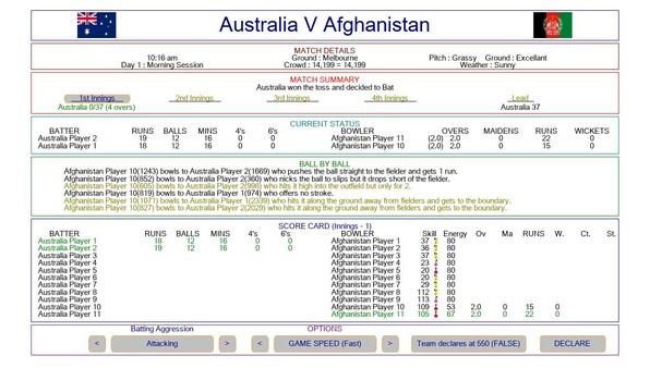 Test Cricket Manager Demo
