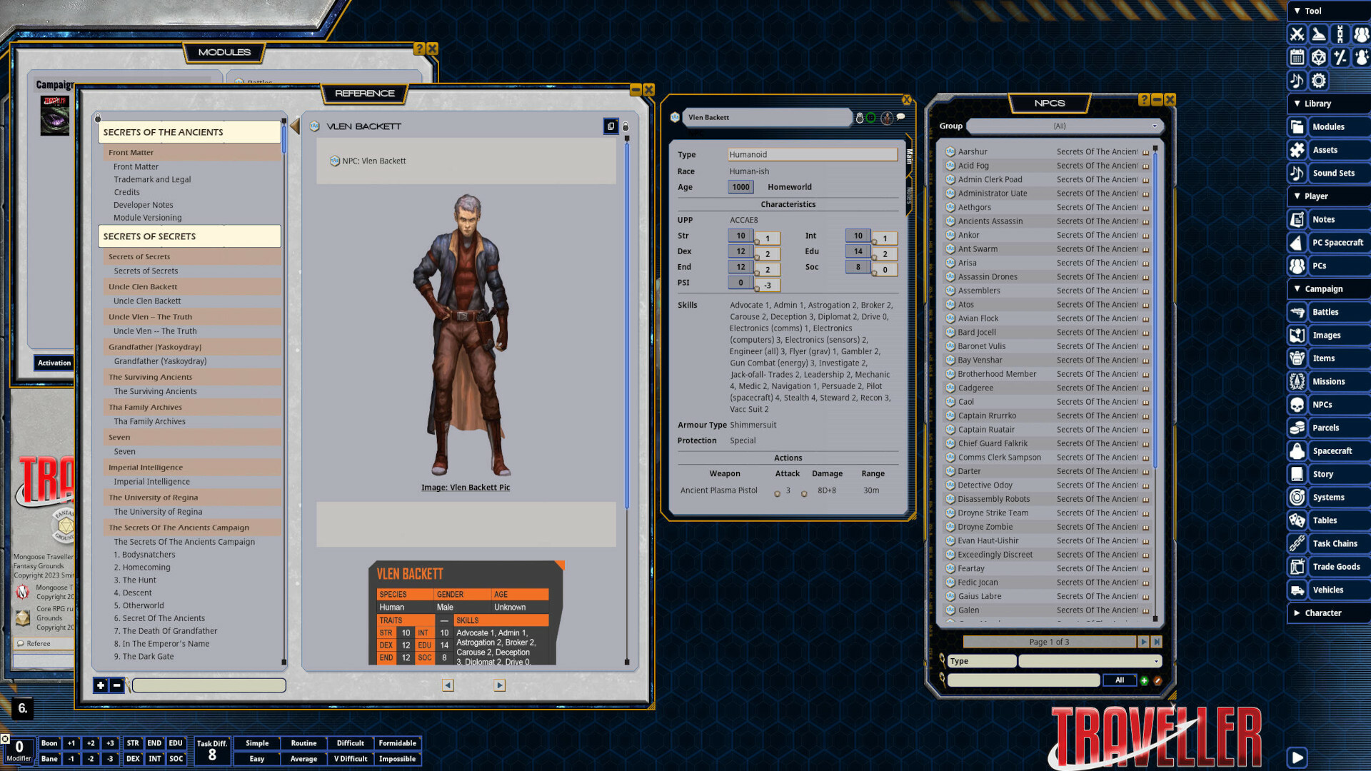 Fantasy Grounds - Secrets of the Ancientsのスクリーンショット 1