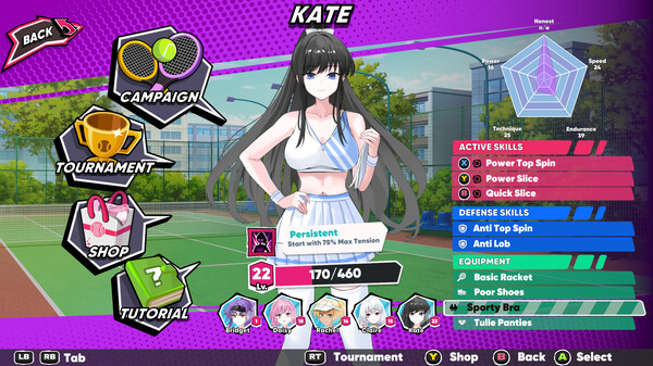 Screenshot 3 of Academy Love Saga: Tennis Angels EX - more gameplay footage