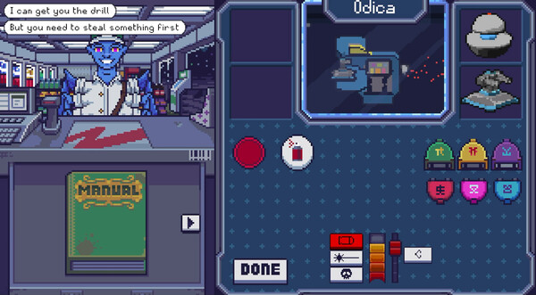Screenshot of Interdimensional Gas Station gameplay showing in-action mechanics