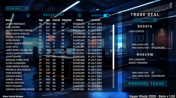 Screenshot of HyperBlade 2050 - Dystopian Sports Manager