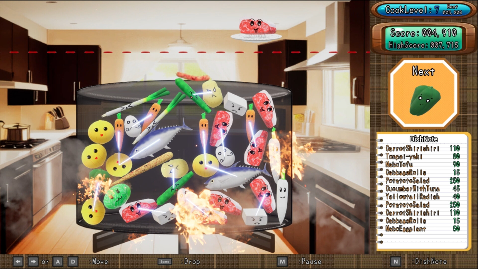 #5. Drop Cooking (Steam) Podle: Taka_Games