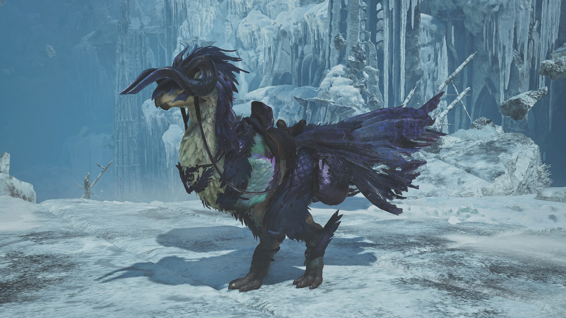 Monster Hunter Wilds - Seikret Decoration: Duskhorn Caparison Featured Screenshot #1