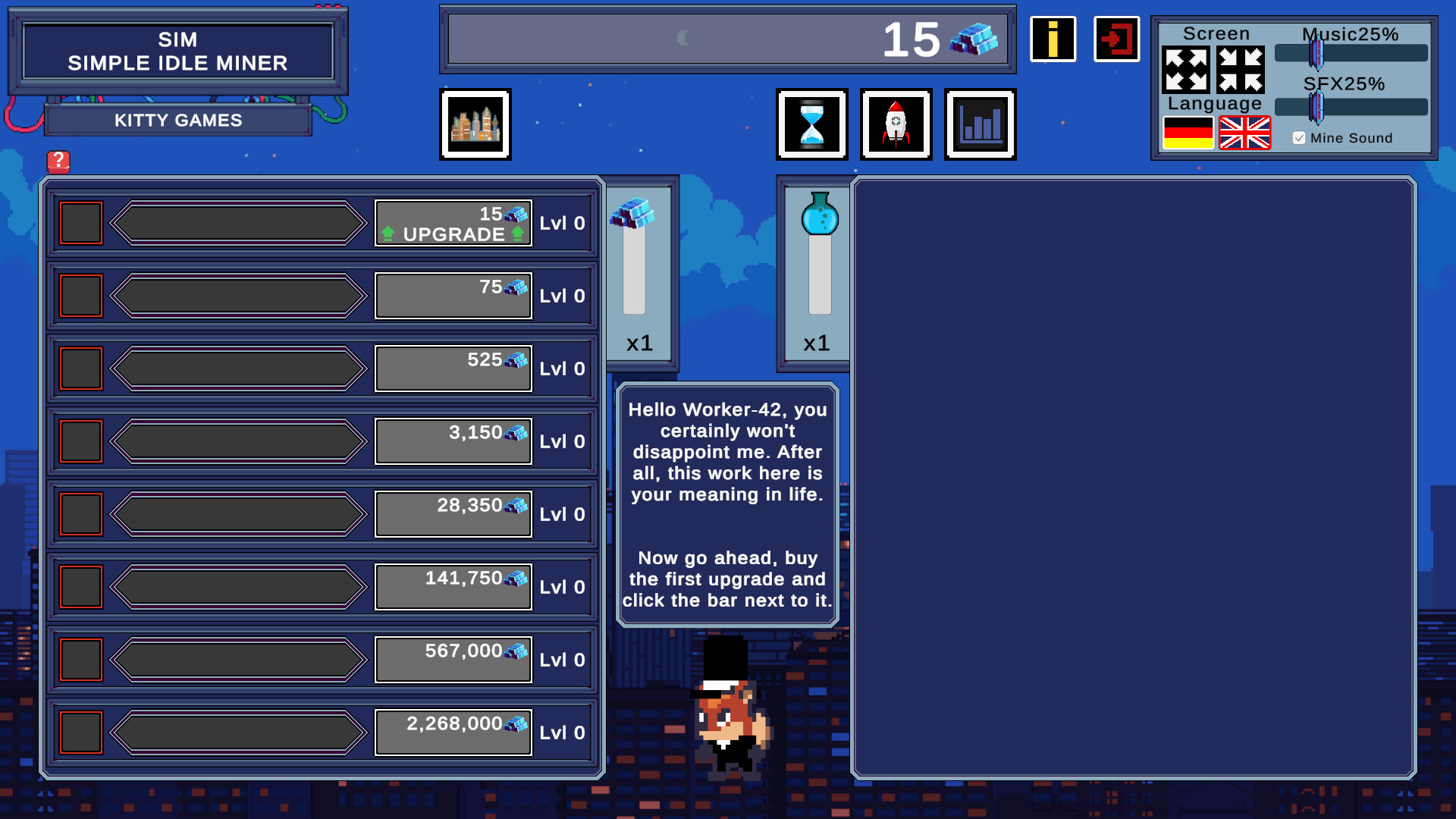 #1. SIM - Simple Idle Miner (Steam) 由: Kitty Games