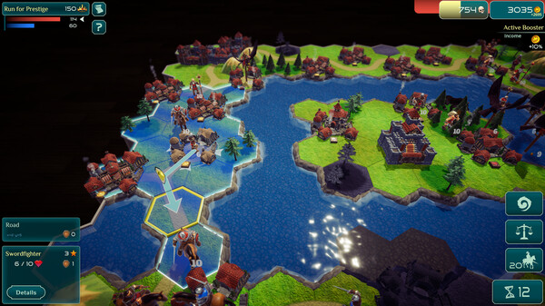 Screenshot of Deep Tactics - Journey of the Wizard gameplay showing in-action mechanics