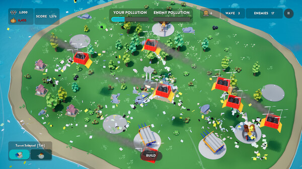 Screenshot of Trash Wars gameplay showing in-action mechanics