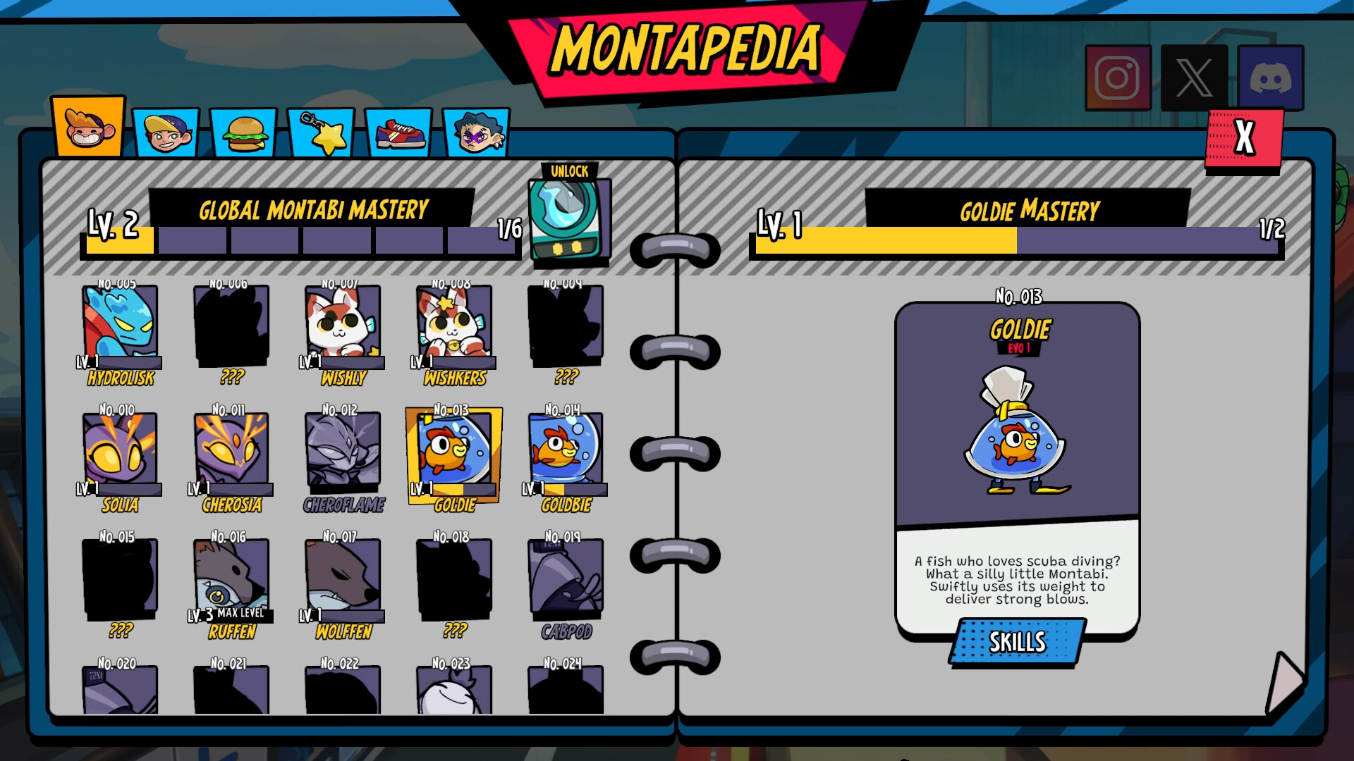 Official Montabi screenshot showing creature information