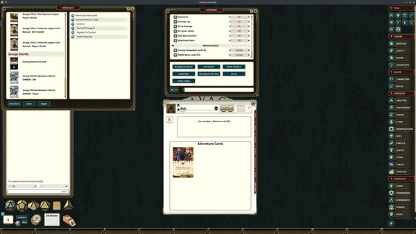 Fantasy Grounds - Fantasy Companion SWADE Adventure Deck Cards