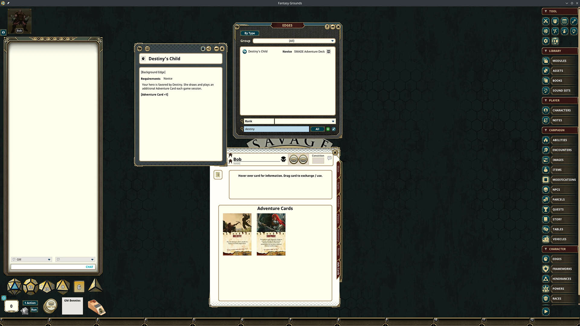 Fantasy Grounds - Fantasy Companion SWADE Adventure Deck Cardsのスクリーンショット 1