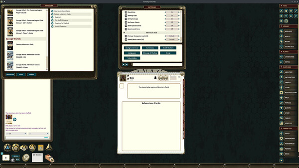 Fantasy Grounds - Fantasy Companion SWADE Adventure Deck Cards