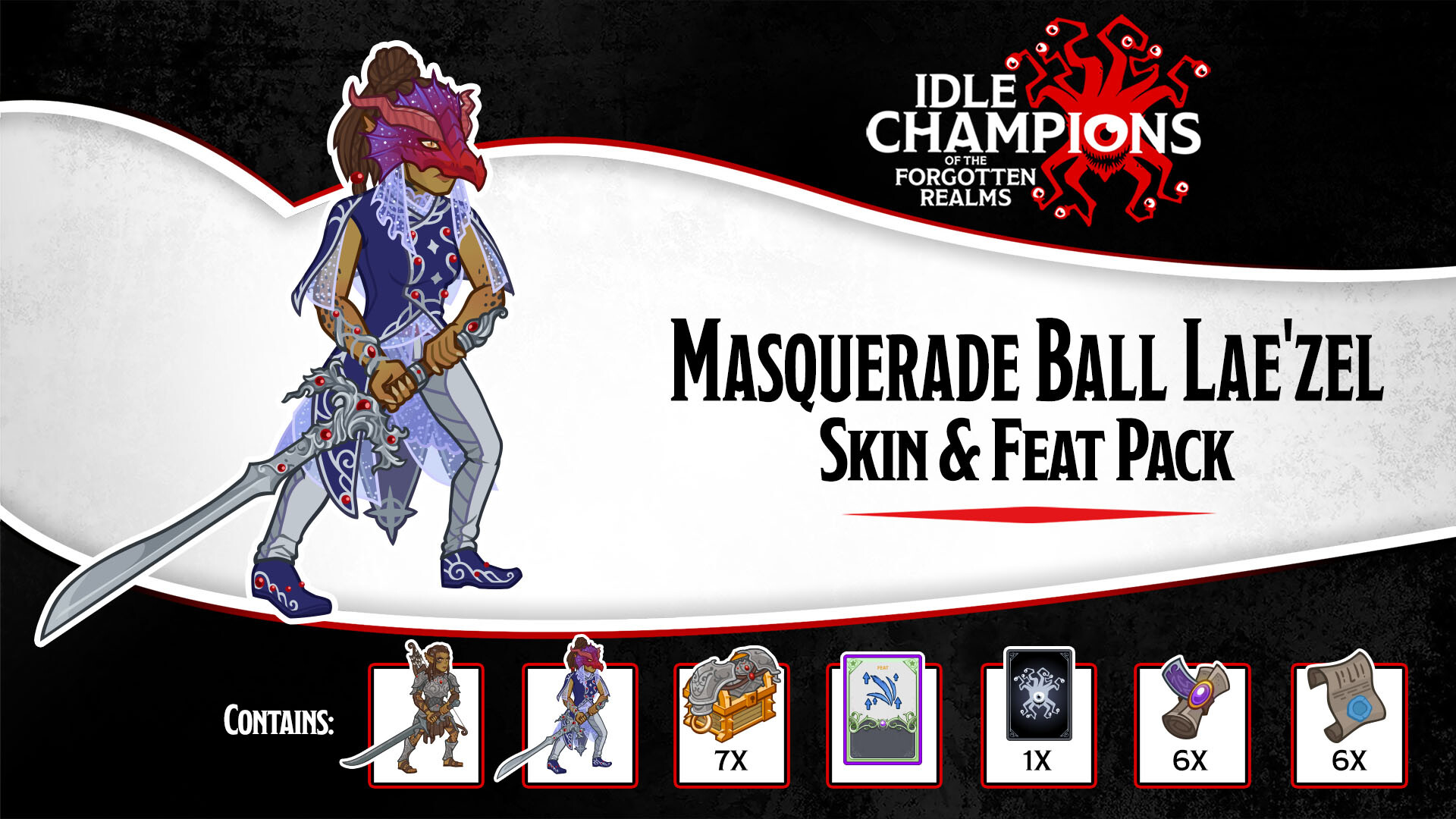 Idle Champions - Masquerade Ball Lae'zel Skin & Feat Pack Featured Screenshot #1