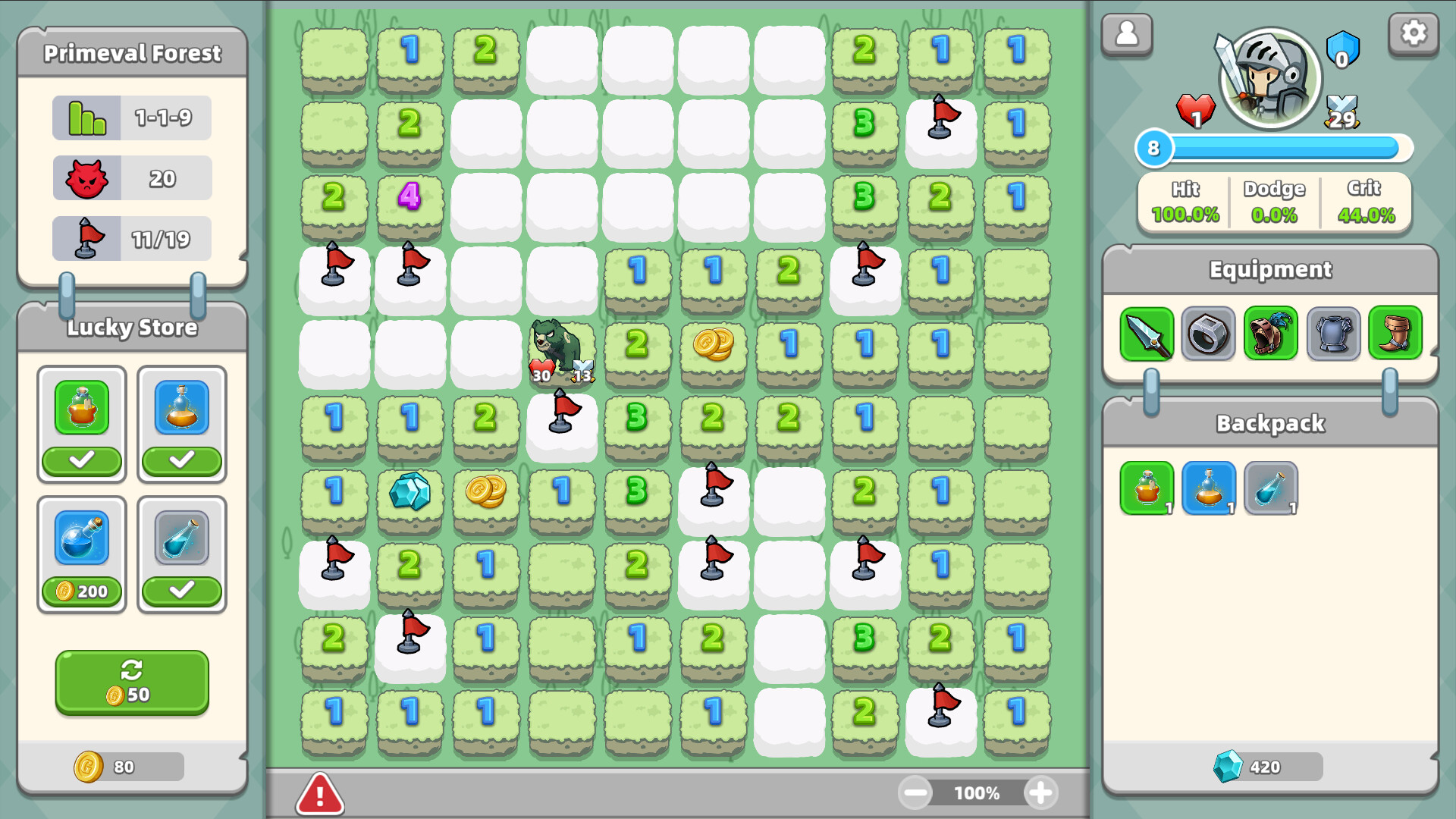 #1. Minesweeper & Dungeon RPG - 扫雷与地下城 (Steam) By: 501JOY