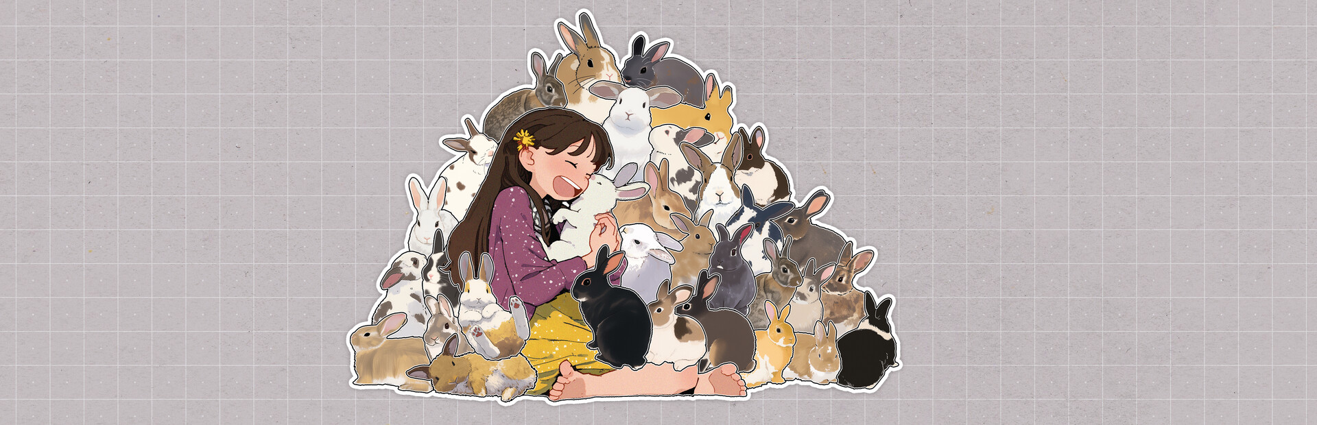 Bunnies Huddled Together
