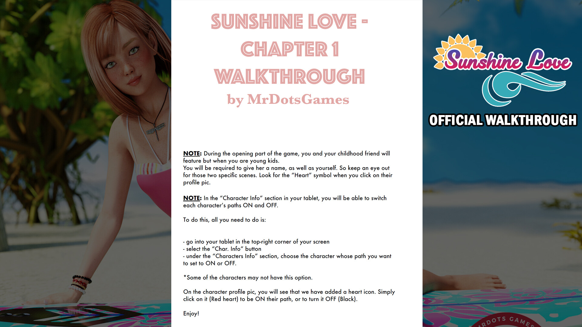 Sunshine Love CH1 Walkthrough screenshot screenshot 2