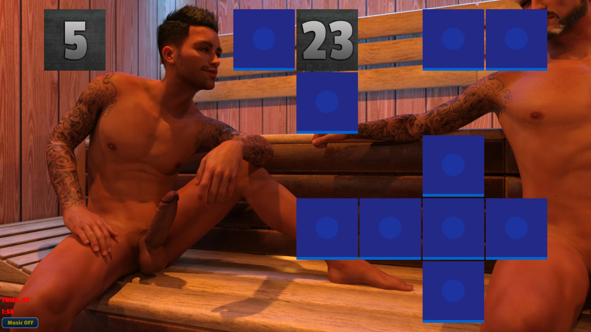 Sexy Memory Puzzle - Gay Sauna screenshot #2