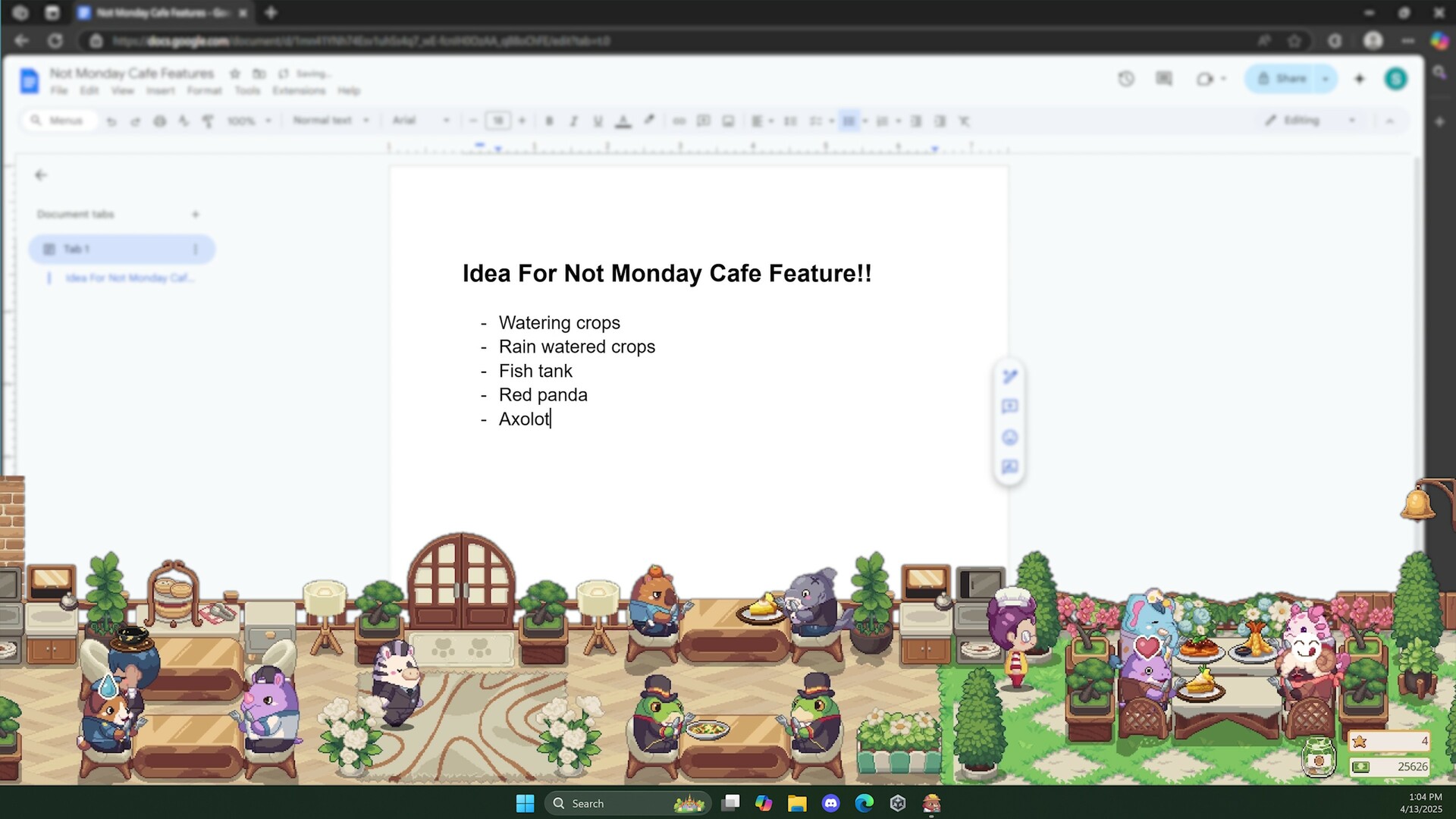#4. Not Monday Cafe (Steam) De: Flyhigh Works