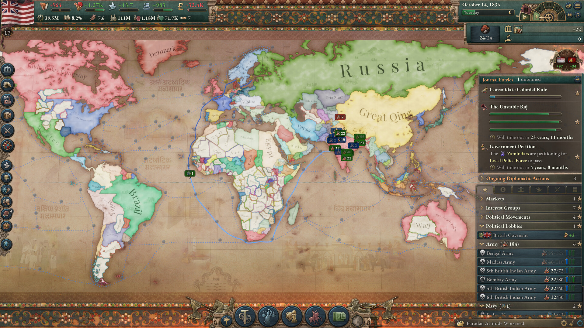 Victoria 3 - Pivot of Empire DLC gameplay screenshot 4