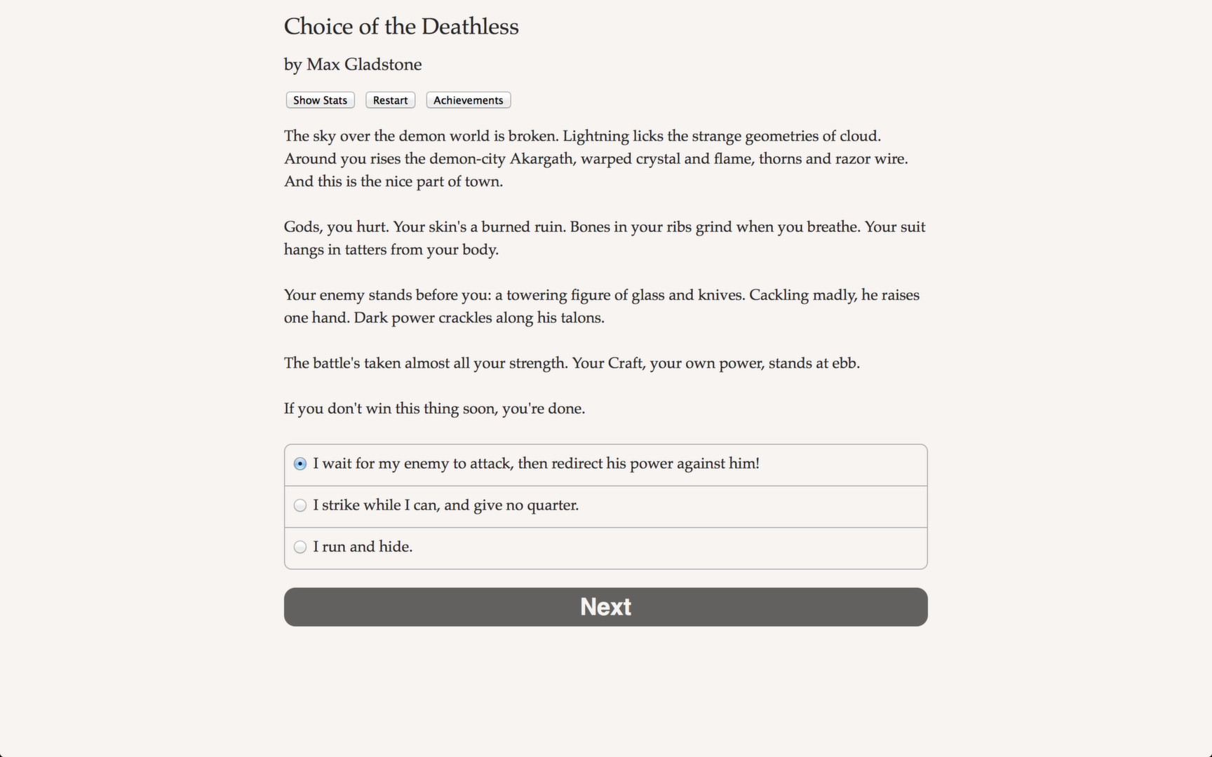 Choice of the Deathless screenshot #1