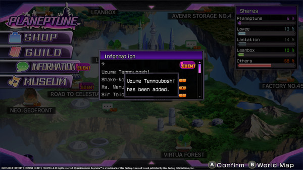Screenshot z Hyperdimension Neptunia Re;Birth1 Uzume Battle Entry