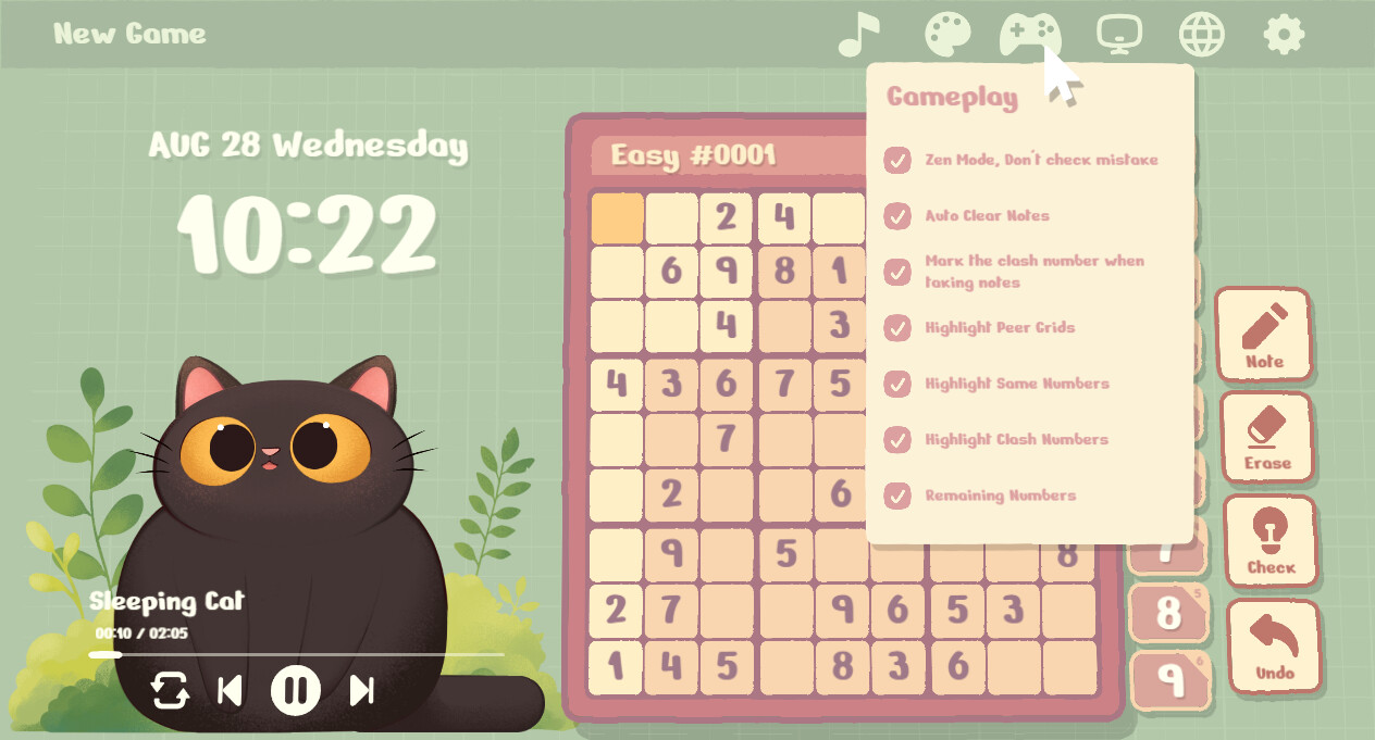 #5. Cozy Sudoku (Steam) Podle: CozyPuzzleGames