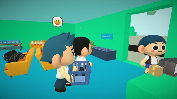 Screenshot of Shop Simulator: Pet Shop gameplay showing in-action mechanics