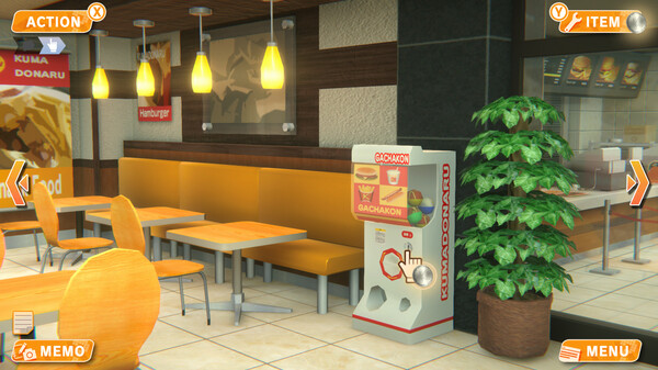 Screenshot of The Escape Room Chronicles ep1:The Mysterious KumaDonald's gameplay showing in-action mechanics