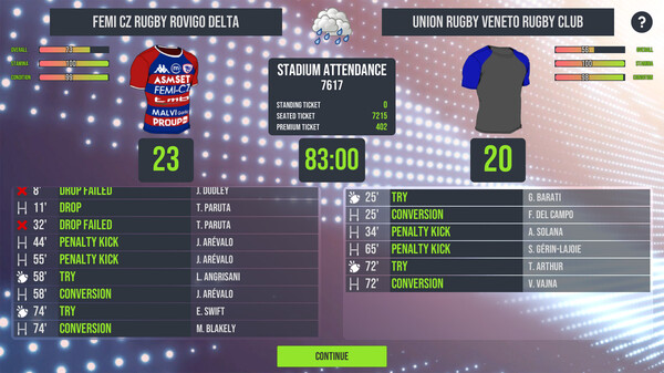 Rugby Tycoon Rugby Rovigo Delta screenshot 1