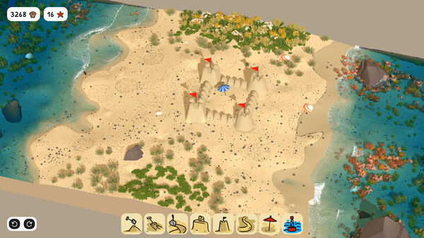 Screenshot of Sandcastle gameplay showing in-action mechanics