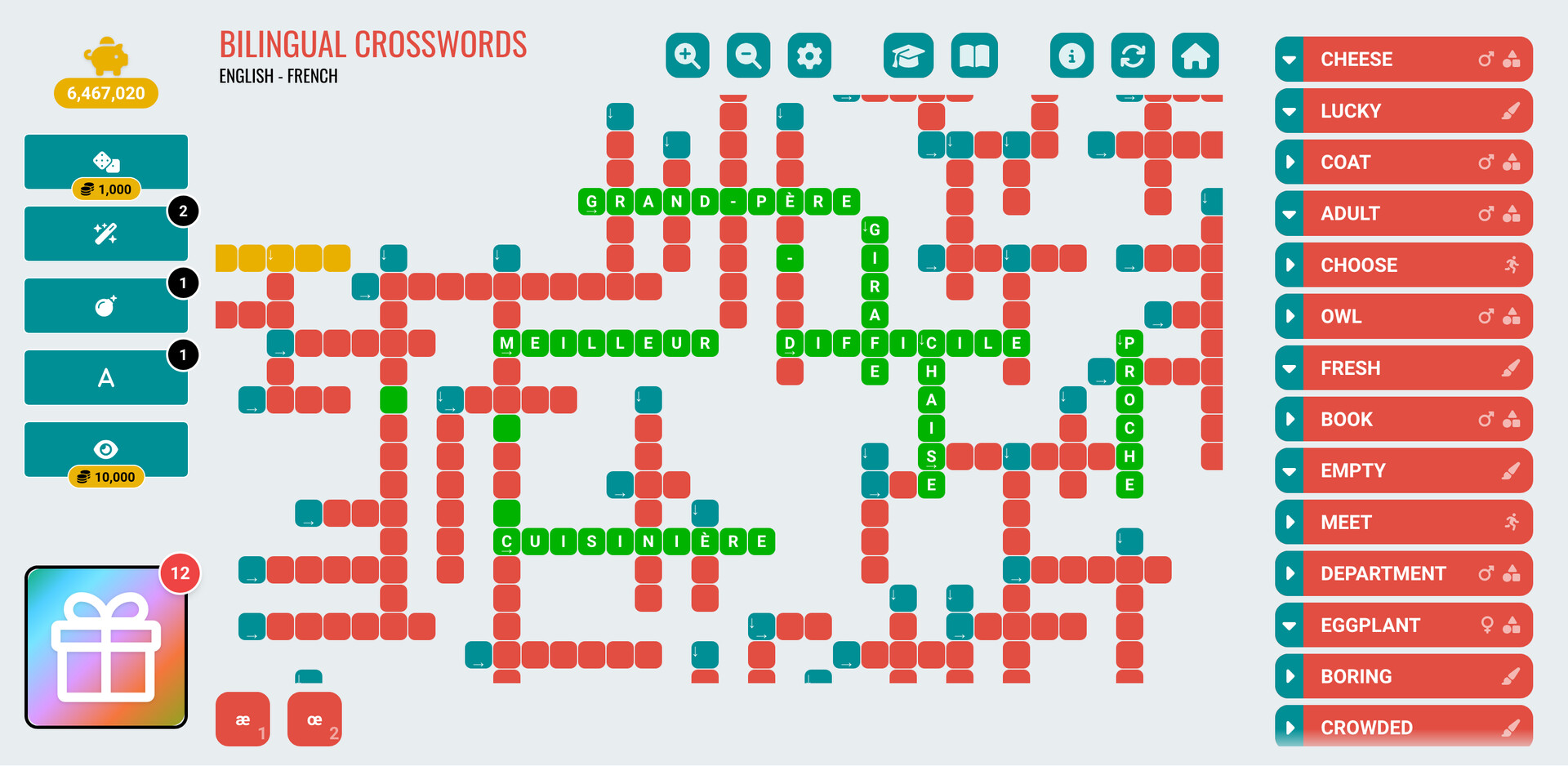 Bilingual Crosswords screenshot 2