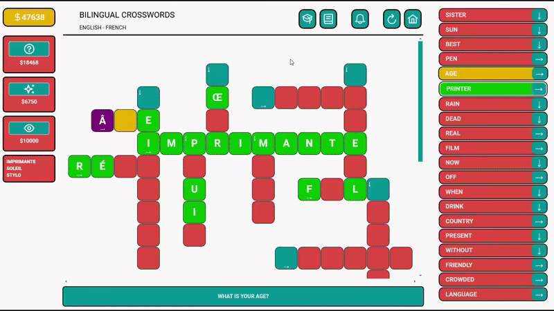 Bilingual Crosswords video 6