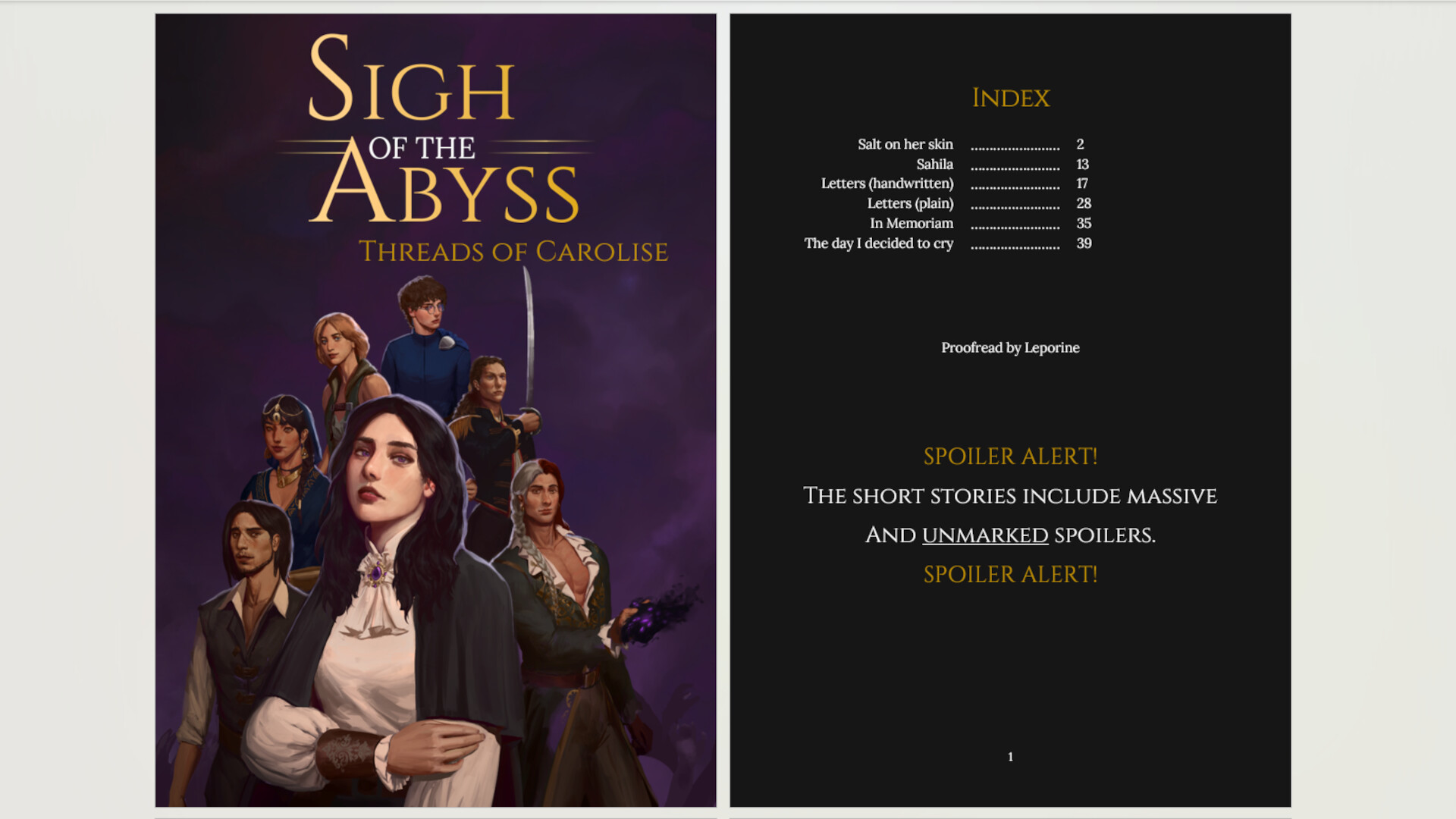 Sigh of the Abyss - "Threads of Carolise" short story collection Featured Screenshot #1