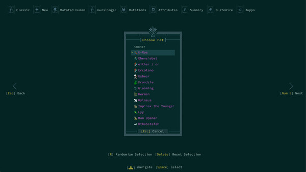 Caves of Qud - Pets of Harvest Dawn