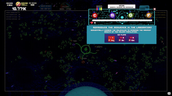Screenshot z SynthetiCell BioClicker