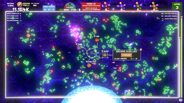 Screenshot z SynthetiCell BioClicker