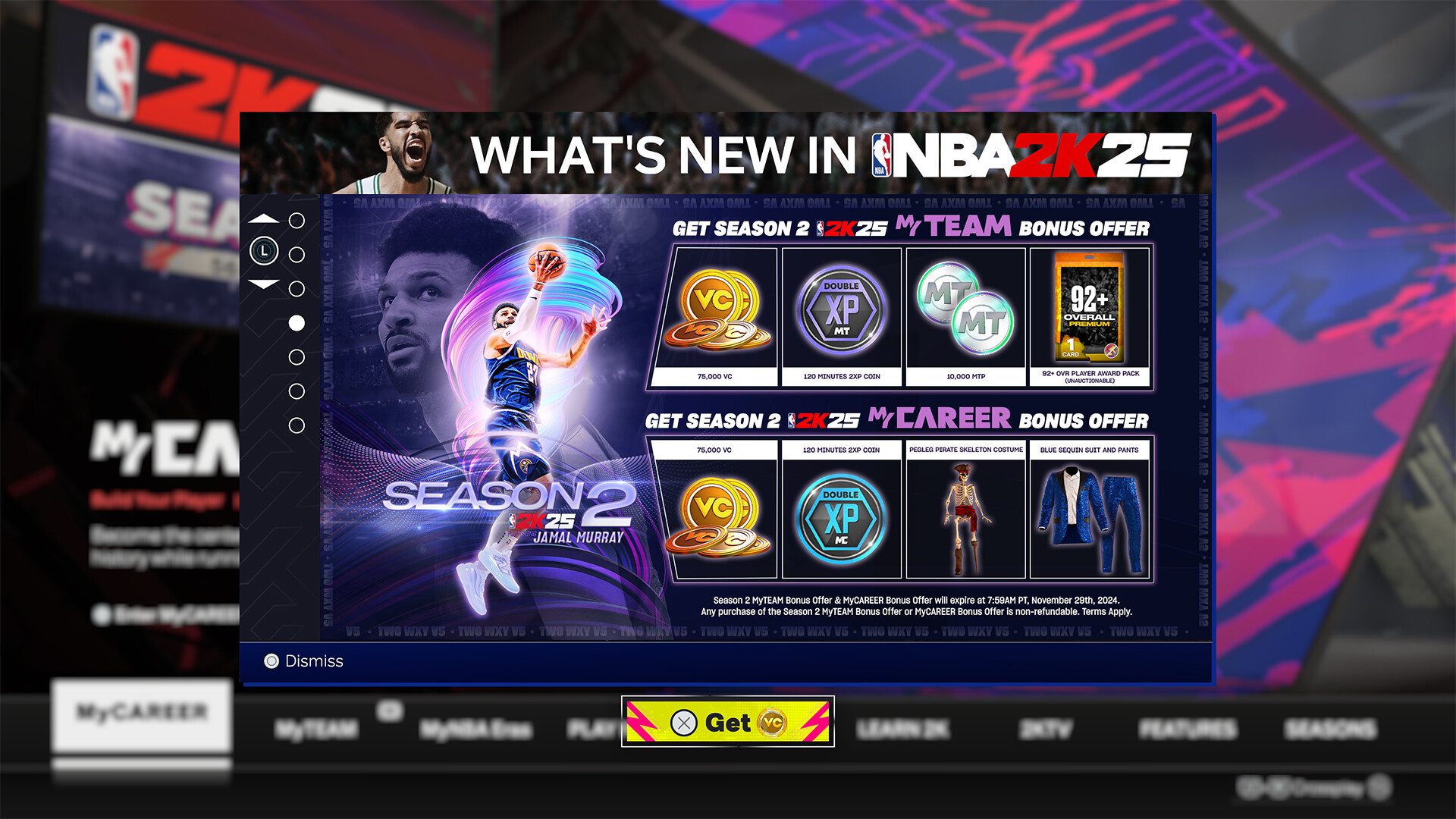 NBA 2K25 MyTEAM Bonus Offer: Season 2 Featured Screenshot #1