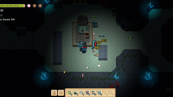 Screenshot of Mighty Meow gameplay showing in-action mechanics