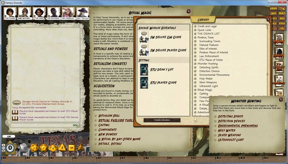 Screenshot z Fantasy Grounds - Savage Worlds: ETU - East Texas University Screenshot z Fantasy Grounds - Savage Worlds: ETU - East Texas University