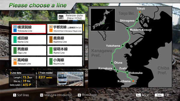 JR EAST Train Simulator: Yokosuka Line (Kurihama to Tokyo) Series E217