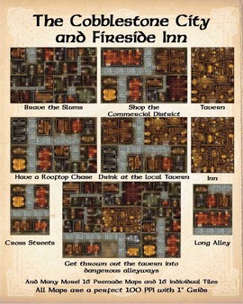 Fantasy Grounds - Maps: Cobblestone City and Inn