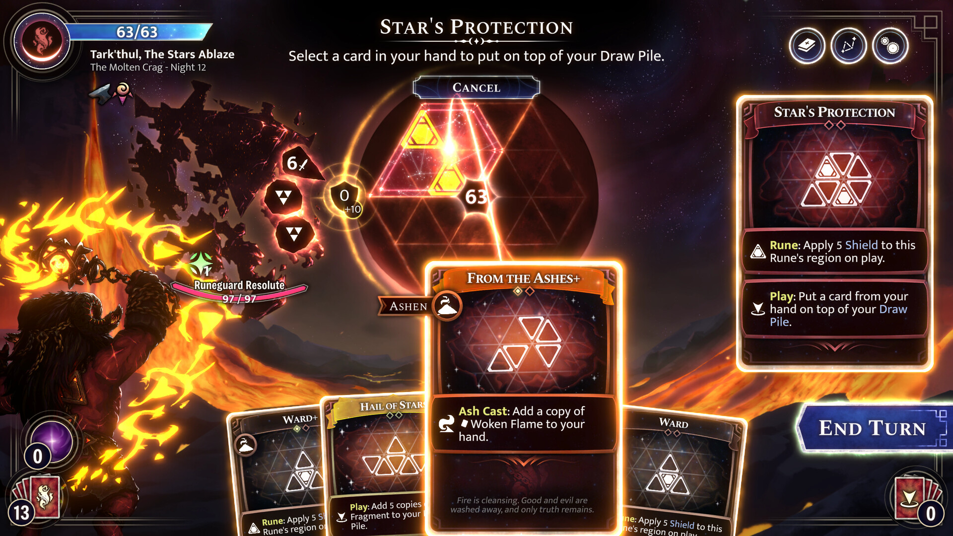 Cards can be reshaped and inscribed with runes, creating enormous build variety