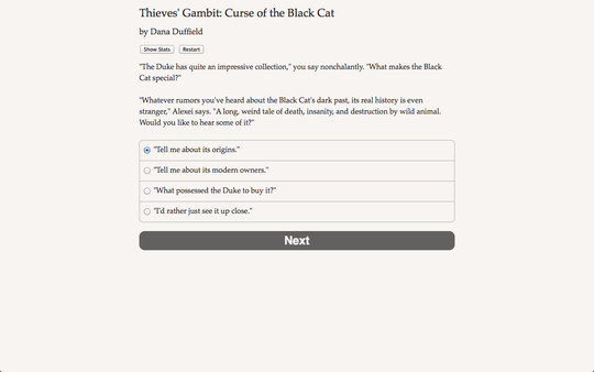 Screenshot z Thieves' Gambit: Curse of the Black Cat