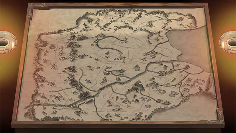 Three Kingdoms Mushouden — карта регионов с 60 городами в бассейне Жёлтой реки, иллюстрация игрового пространства