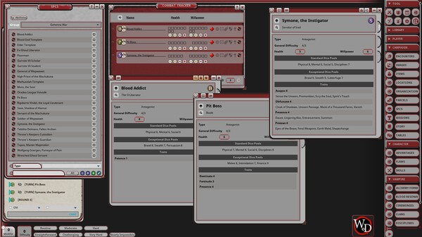 Screenshot z Fantasy Grounds - Gehenna War Screenshot z Fantasy Grounds - Gehenna War